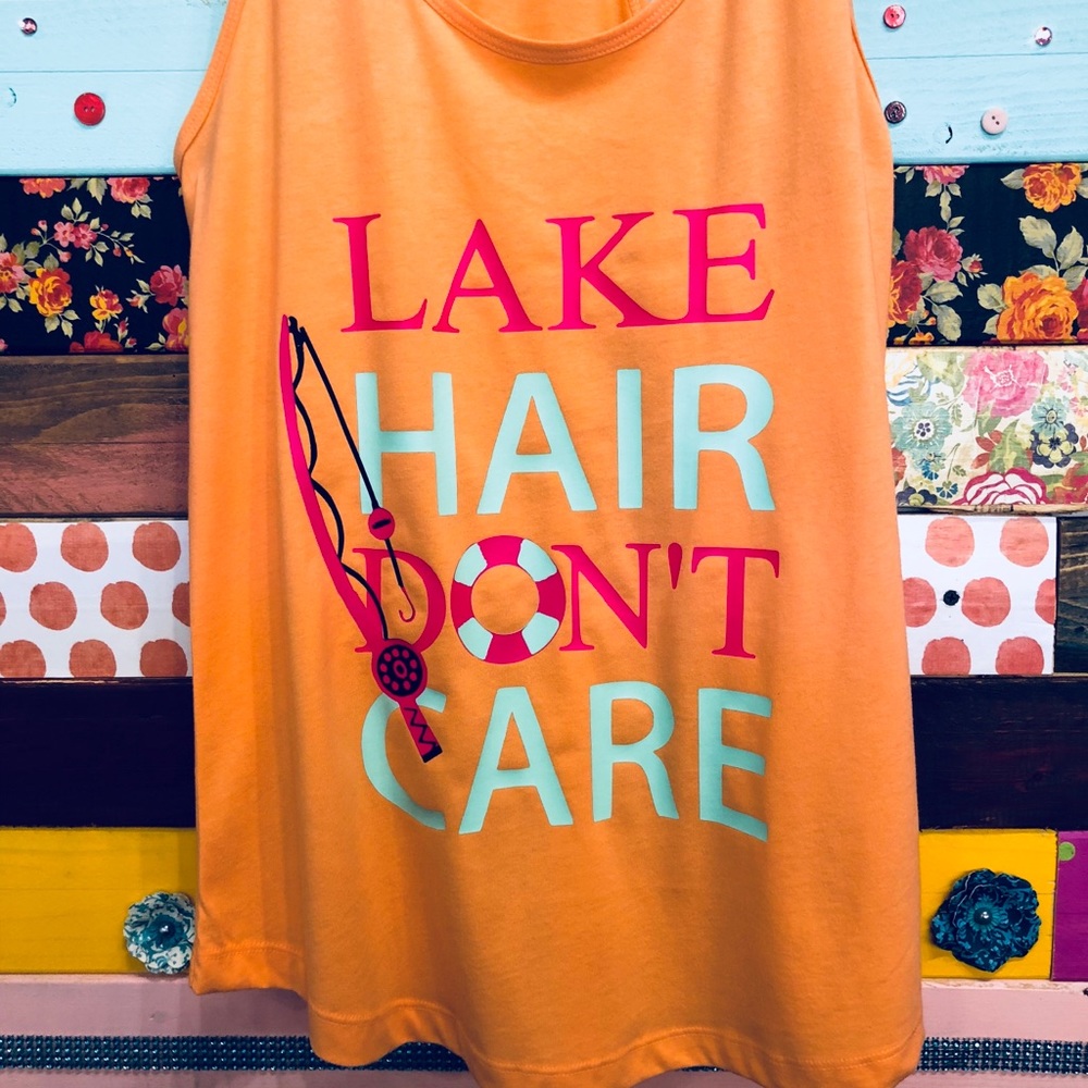 Lake Hair Don’t Care racerback Tank